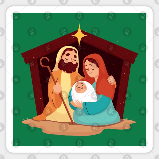 Nativity Scene Concept Sticker by Mako Design 